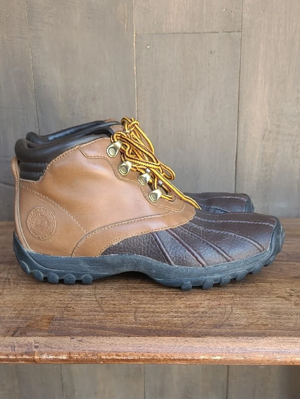 Polo Sport Ralph Lauren Duck Boots Women's sz 8 Leather Lace Up Waterproof